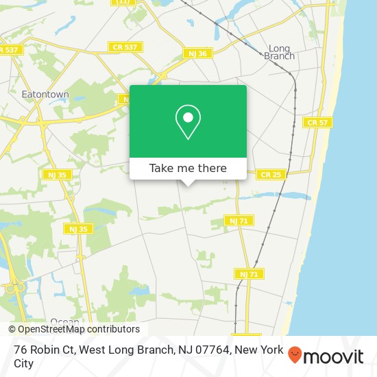 Mapa de 76 Robin Ct, West Long Branch, NJ 07764