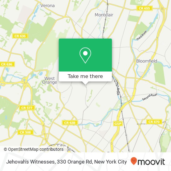 Jehovah's Witnesses, 330 Orange Rd map