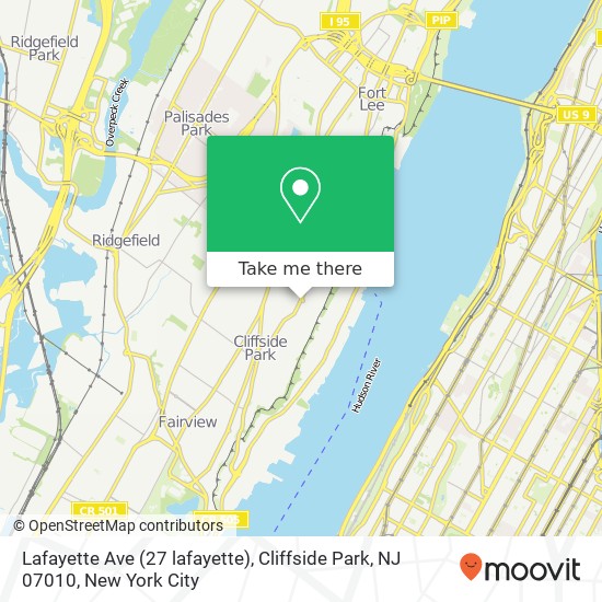 Mapa de Lafayette Ave (27 lafayette), Cliffside Park, NJ 07010