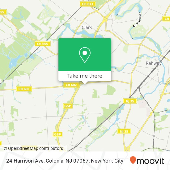 Mapa de 24 Harrison Ave, Colonia, NJ 07067