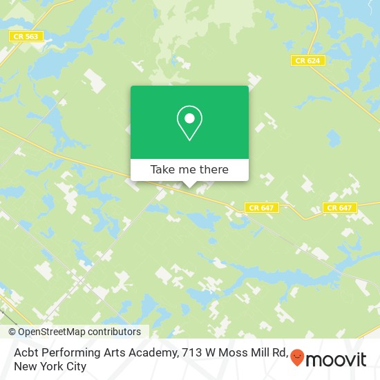 Mapa de Acbt Performing Arts Academy, 713 W Moss Mill Rd
