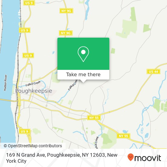Mapa de 169 N Grand Ave, Poughkeepsie, NY 12603