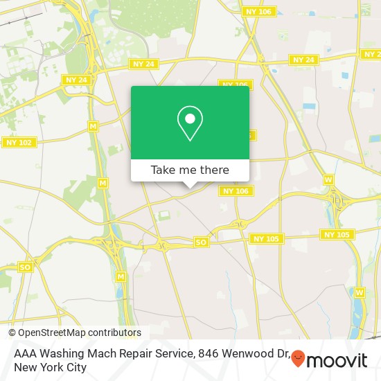 AAA Washing Mach Repair Service, 846 Wenwood Dr map