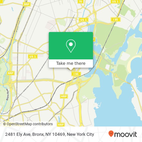 Mapa de 2481 Ely Ave, Bronx, NY 10469