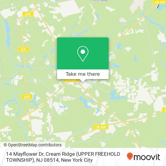 14 Mayflower Dr, Cream Ridge (UPPER FREEHOLD TOWNSHIP), NJ 08514 map