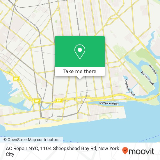 AC Repair NYC, 1104 Sheepshead Bay Rd map