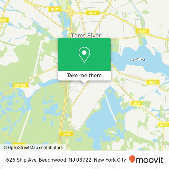 Mapa de 626 Ship Ave, Beachwood, NJ 08722