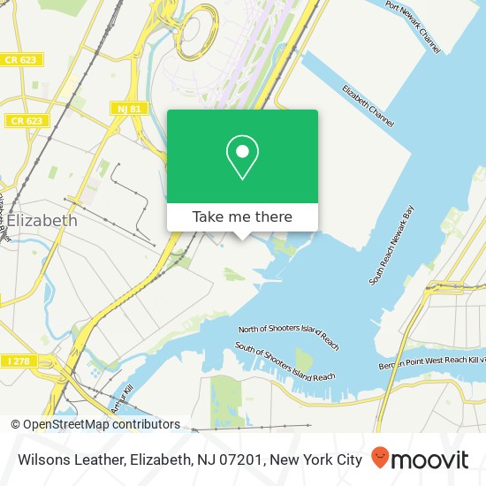 Mapa de Wilsons Leather, Elizabeth, NJ 07201