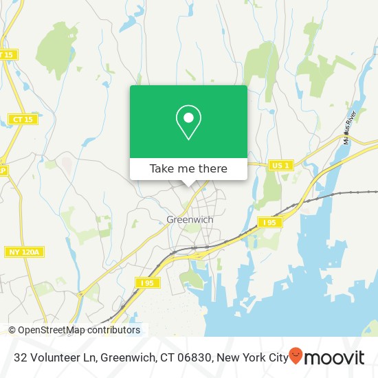 Mapa de 32 Volunteer Ln, Greenwich, CT 06830