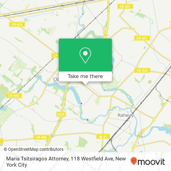 Mapa de Maria Tsitsiragos Attorney, 118 Westfield Ave
