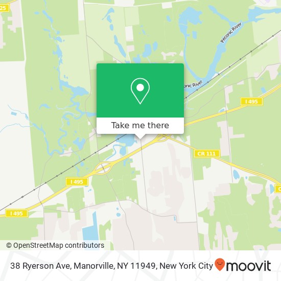 Mapa de 38 Ryerson Ave, Manorville, NY 11949