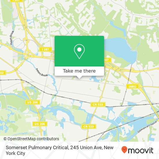 Mapa de Somerset Pulmonary Critical, 245 Union Ave