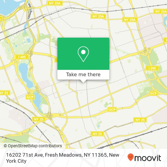 Mapa de 16202 71st Ave, Fresh Meadows, NY 11365