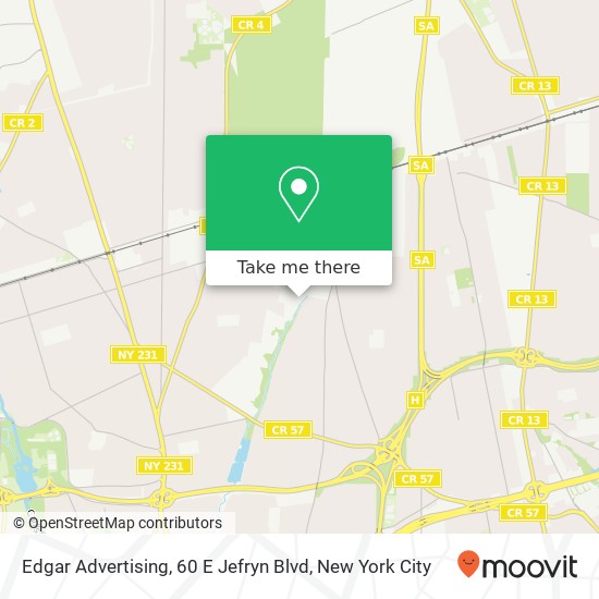 Mapa de Edgar Advertising, 60 E Jefryn Blvd
