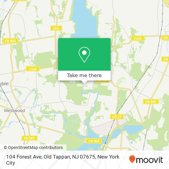 Mapa de 104 Forest Ave, Old Tappan, NJ 07675
