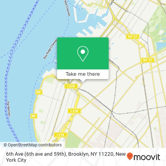 Mapa de 6th Ave (6th ave and 59th), Brooklyn, NY 11220