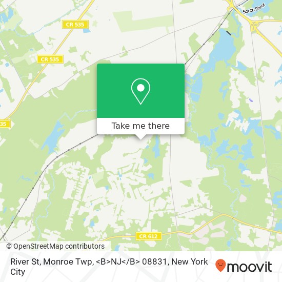 River St, Monroe Twp, <B>NJ< / B> 08831 map