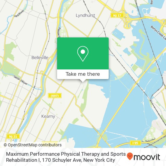 Mapa de Maximum Performance Physical Therapy and Sports Rehabilitation I, 170 Schuyler Ave