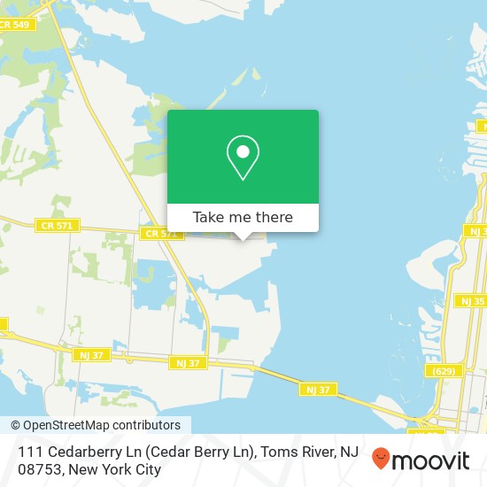 Mapa de 111 Cedarberry Ln (Cedar Berry Ln), Toms River, NJ 08753