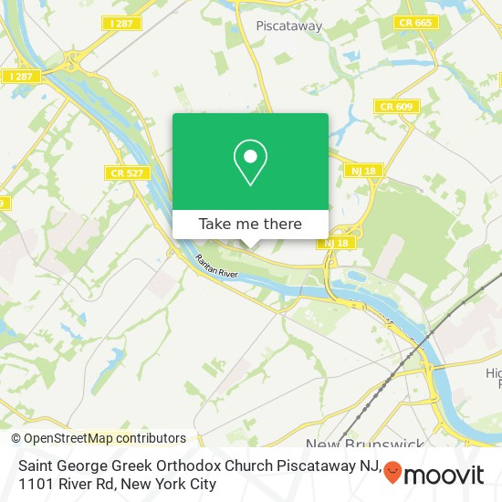 Saint George Greek Orthodox Church Piscataway NJ, 1101 River Rd map