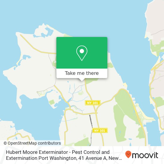 Mapa de Hubert Moore Exterminator - Pest Control and Extermination Port Washington, 41 Avenue A