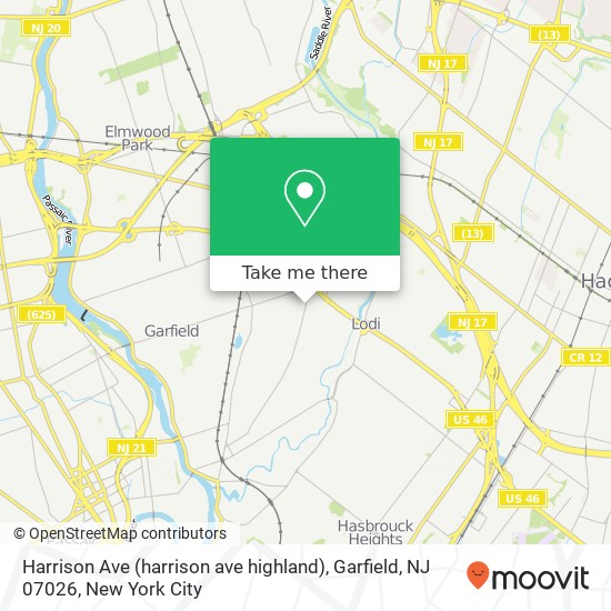 Harrison Ave (harrison ave highland), Garfield, NJ 07026 map