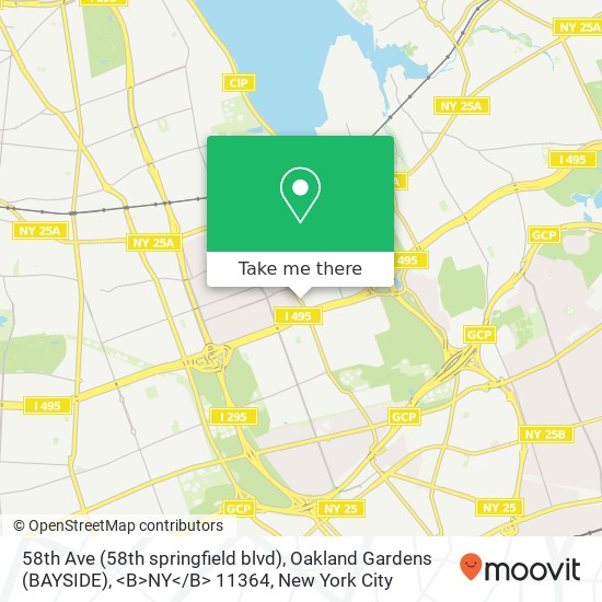 58th Ave (58th springfield blvd), Oakland Gardens (BAYSIDE), <B>NY< / B> 11364 map