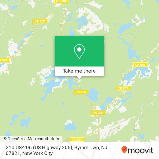 Mapa de 210 US-206 (US Highway 206), Byram Twp, NJ 07821