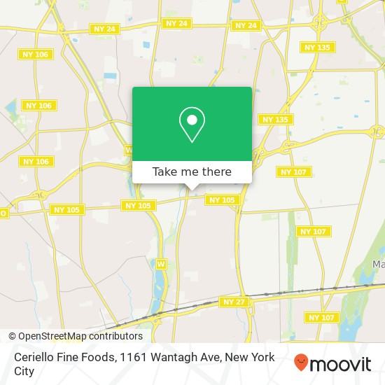 Mapa de Ceriello Fine Foods, 1161 Wantagh Ave