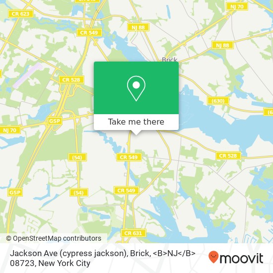 Jackson Ave (cypress jackson), Brick, <B>NJ< / B> 08723 map