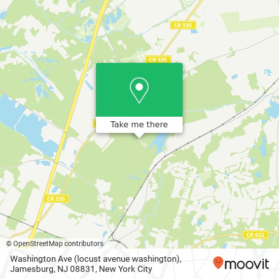 Mapa de Washington Ave (locust avenue washington), Jamesburg, NJ 08831