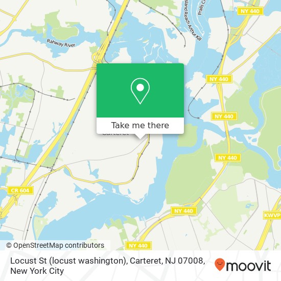 Locust St (locust washington), Carteret, NJ 07008 map