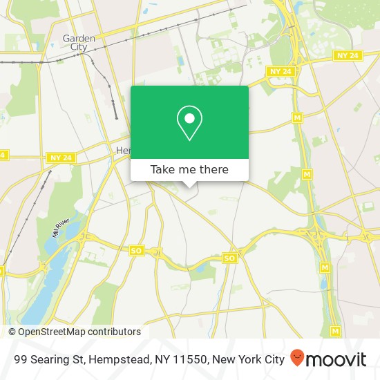 Mapa de 99 Searing St, Hempstead, NY 11550