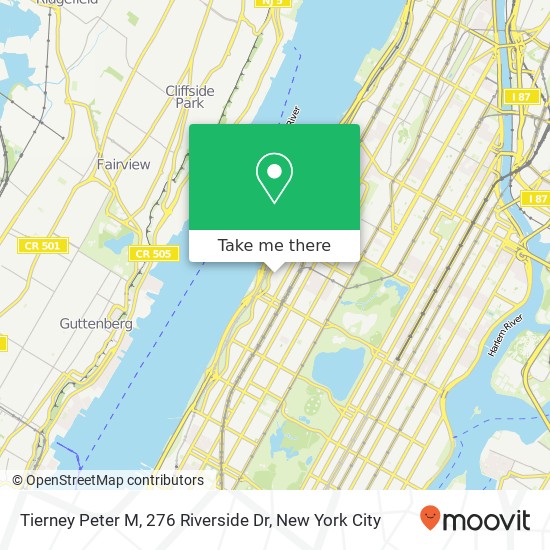 Mapa de Tierney Peter M, 276 Riverside Dr