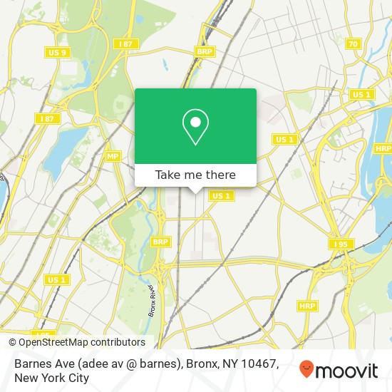 Barnes Ave (adee av @ barnes), Bronx, NY 10467 map