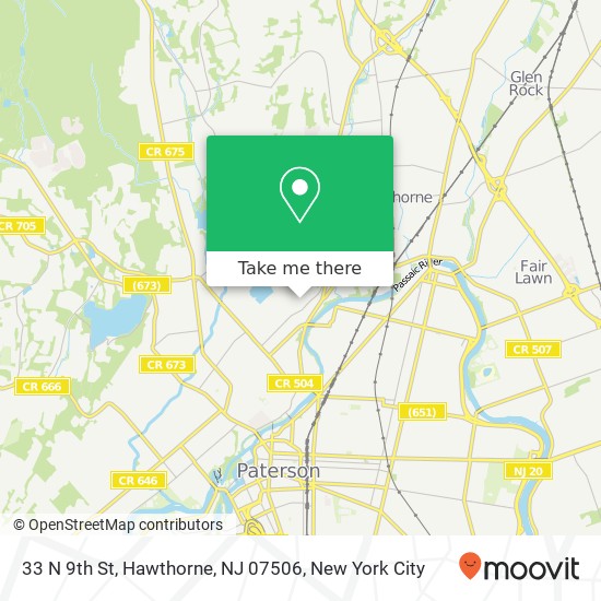 Mapa de 33 N 9th St, Hawthorne, NJ 07506