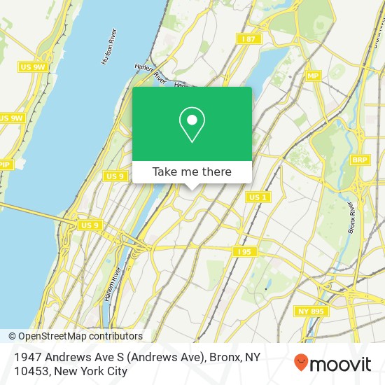 Mapa de 1947 Andrews Ave S (Andrews Ave), Bronx, NY 10453