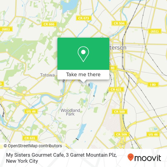 Mapa de My Sisters Gourmet Cafe, 3 Garret Mountain Plz