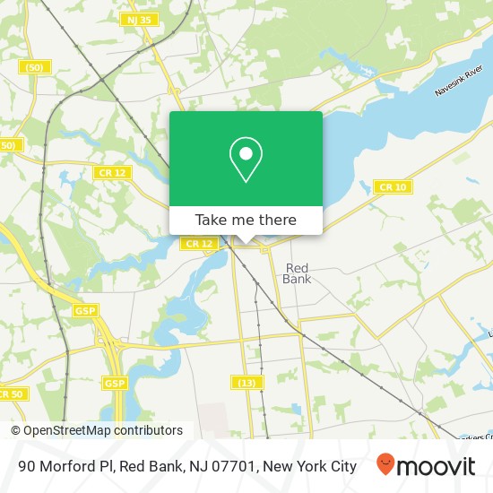 90 Morford Pl, Red Bank, NJ 07701 map