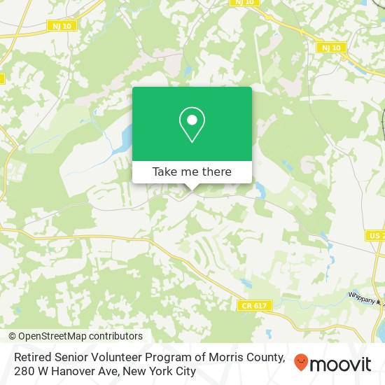 Retired Senior Volunteer Program of Morris County, 280 W Hanover Ave map