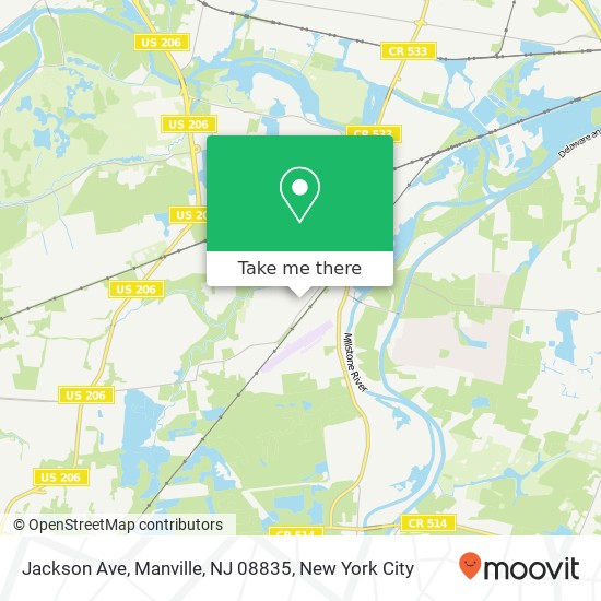 Mapa de Jackson Ave, Manville, NJ 08835