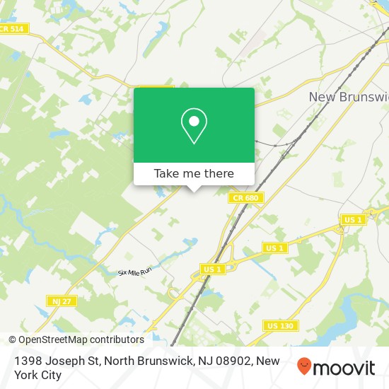 Mapa de 1398 Joseph St, North Brunswick, NJ 08902