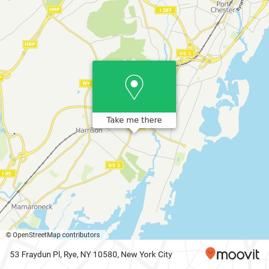 Mapa de 53 Fraydun Pl, Rye, NY 10580