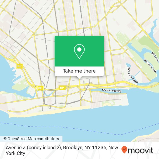 Avenue Z (coney island z), Brooklyn, NY 11235 map
