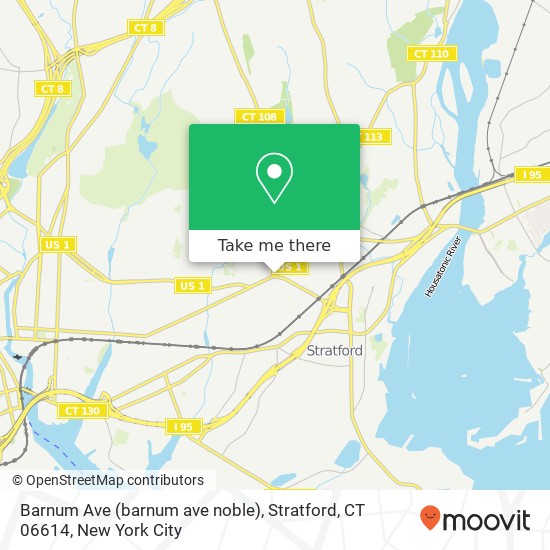 Mapa de Barnum Ave (barnum ave noble), Stratford, CT 06614