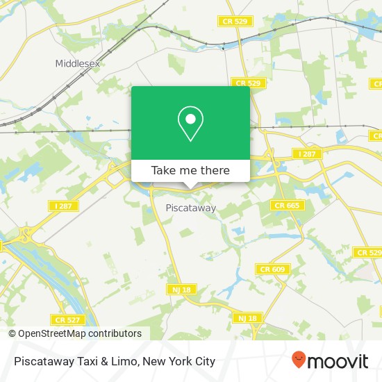 Mapa de Piscataway Taxi & Limo