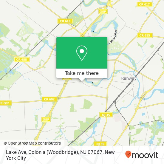 Mapa de Lake Ave, Colonia (Woodbridge), NJ 07067