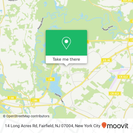 Mapa de 14 Long Acres Rd, Fairfield, NJ 07004