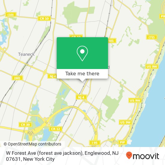 Mapa de W Forest Ave (forest ave jackson), Englewood, NJ 07631
