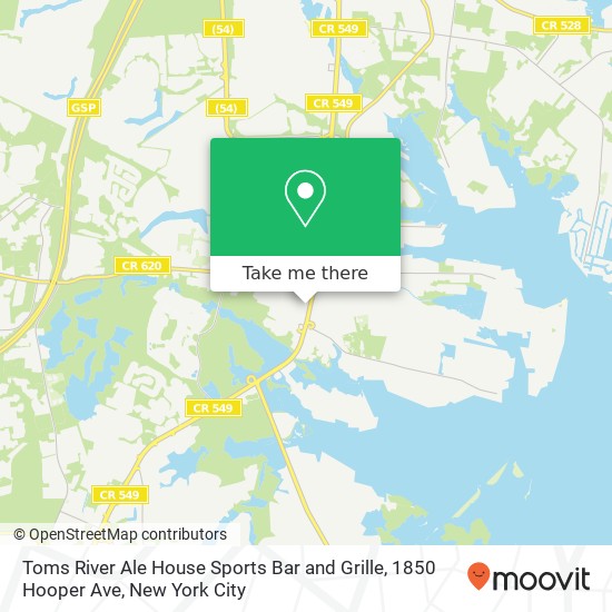 Toms River Ale House Sports Bar and Grille, 1850 Hooper Ave map